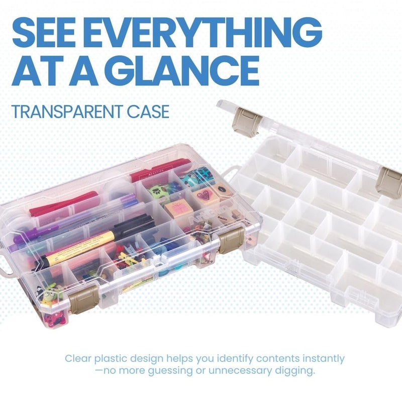 ArtBin 4006AB Medium Solutions Box with Dividers, Art & Craft Organizer, [1] Plastic Storage Case, Clear - Image 4